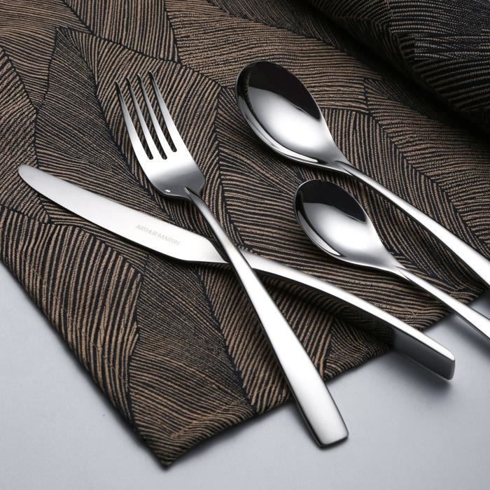 ARTHUR MARTIN Cutlery Set - 24 Pieces - Stainless Steel - Satin Finish