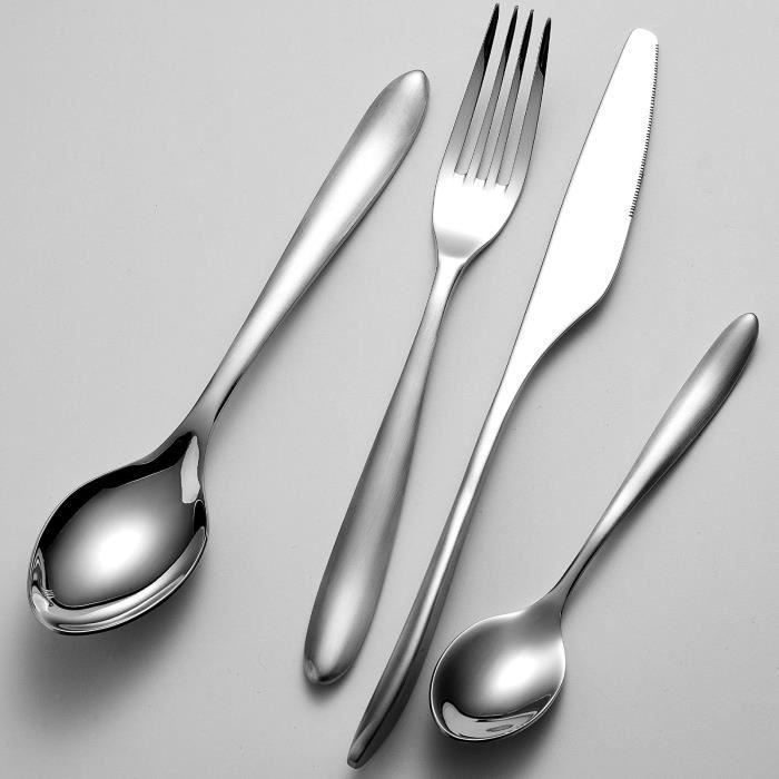 ARTHUR MARTIN Cutlery Set - 24 Pieces - Stainless Steel - Polished Mirror Finish