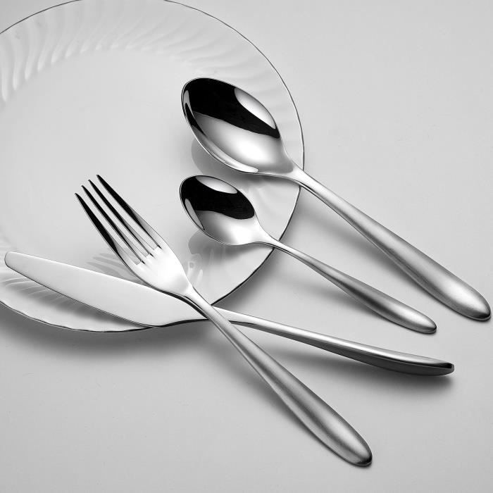 ARTHUR MARTIN Cutlery Set - 24 Pieces - Stainless Steel - Polished Mirror Finish