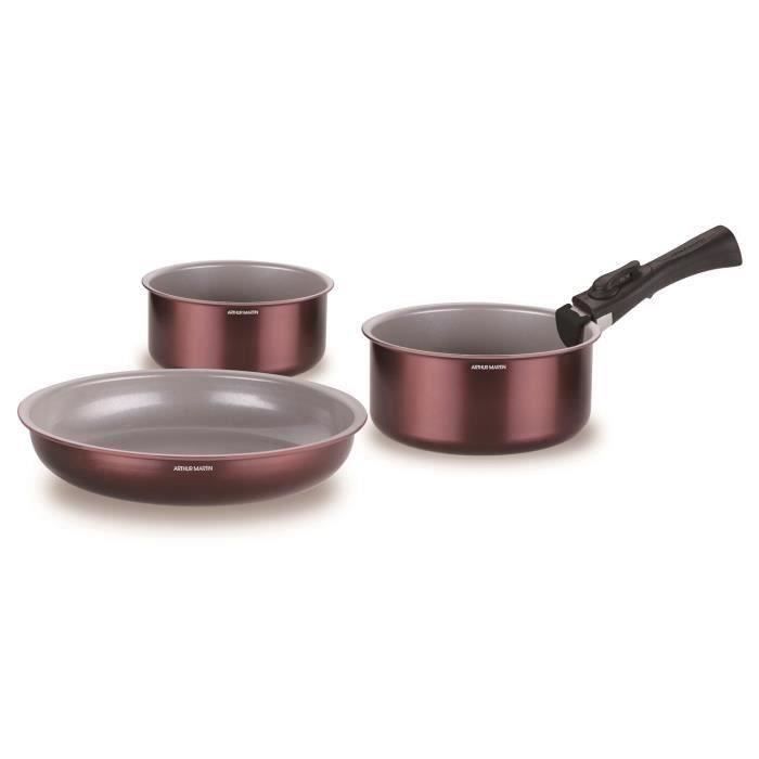 ARTHUR MARTIN Cookware Set - 18 Pieces - Aluminum - Induction Compatible - AM2503