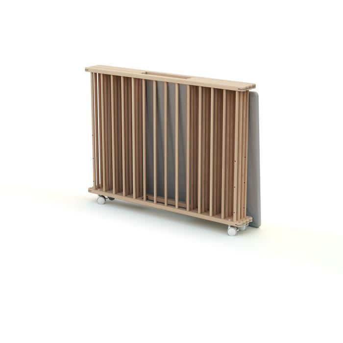 WEBABY - Rectangular Folding Playpen - 70 x 100 cm - Up to 24 Months - Raw Beech
