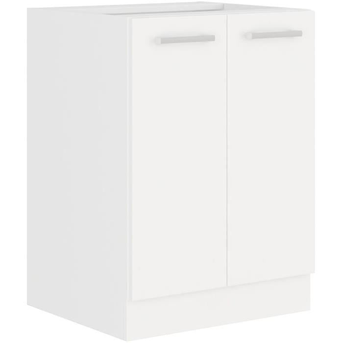 ATLAS 2-Door Base Cabinet - White Finish - W60 x D52 x H82 cm