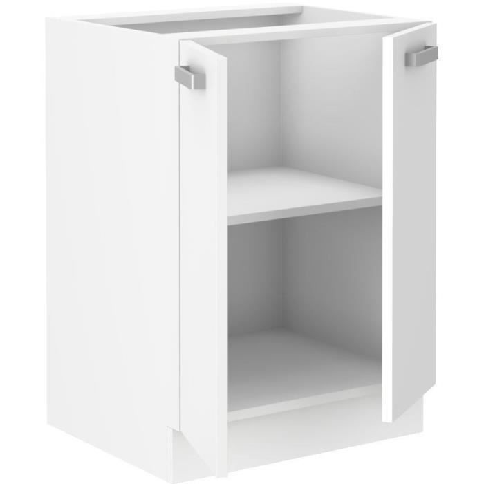 ATLAS 2-Door Base Cabinet - White Finish - W60 x D52 x H82 cm