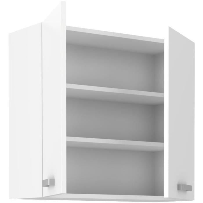 ATLAS Tall Cabinet - 2 Doors - White Finish - W 80 x D 31 x H 72 cm W80 D31 H72