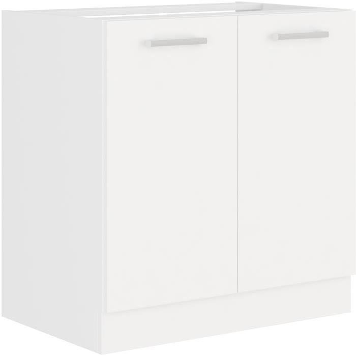 ATLAS - 2-Door Under-Sink Cabinet - W80 x H82 x D52 cm - White Finish