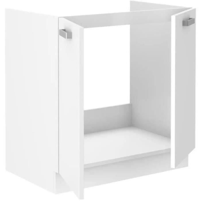 ATLAS - 2-Door Under-Sink Cabinet - W80 x H82 x D52 cm - White Finish