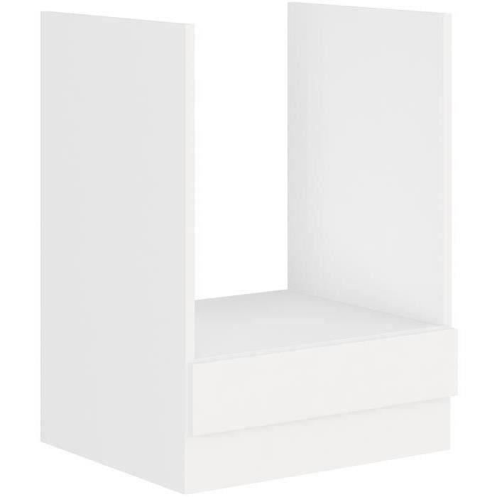 ATLAS Oven cabinet - White decor - L60cm - Sold without worktop