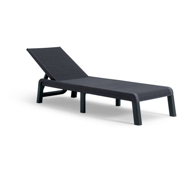 Allibert by KETER Sun Lounger - ATLAS - Wicker-effect Resin - Graphite Grey