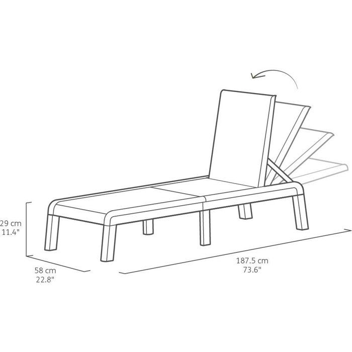 Allibert by KETER Sun Lounger - ATLAS - Wicker-effect Resin - Graphite Grey