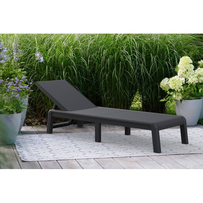 Allibert by KETER Sun Lounger - ATLAS - Wicker-effect Resin - Graphite Grey
