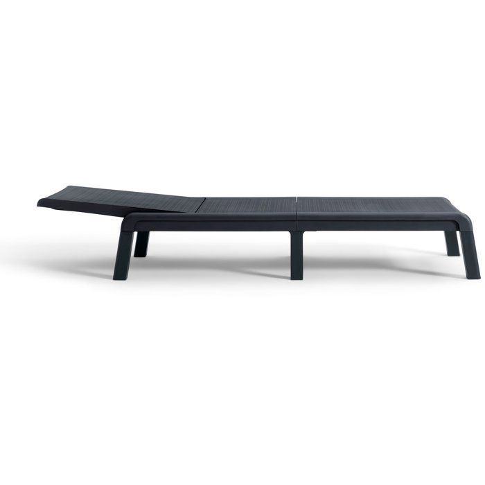 Allibert by KETER Sun Lounger - ATLAS - Wicker-effect Resin - Graphite Grey
