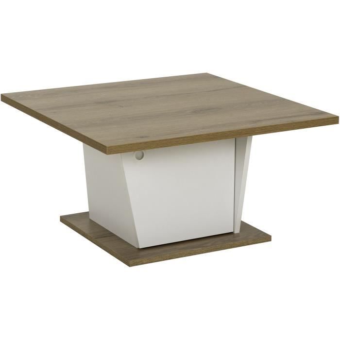 ATOS Bar Coffee Table - Square - Helvezia Oak/ White - 69 x 69 x 38 cm