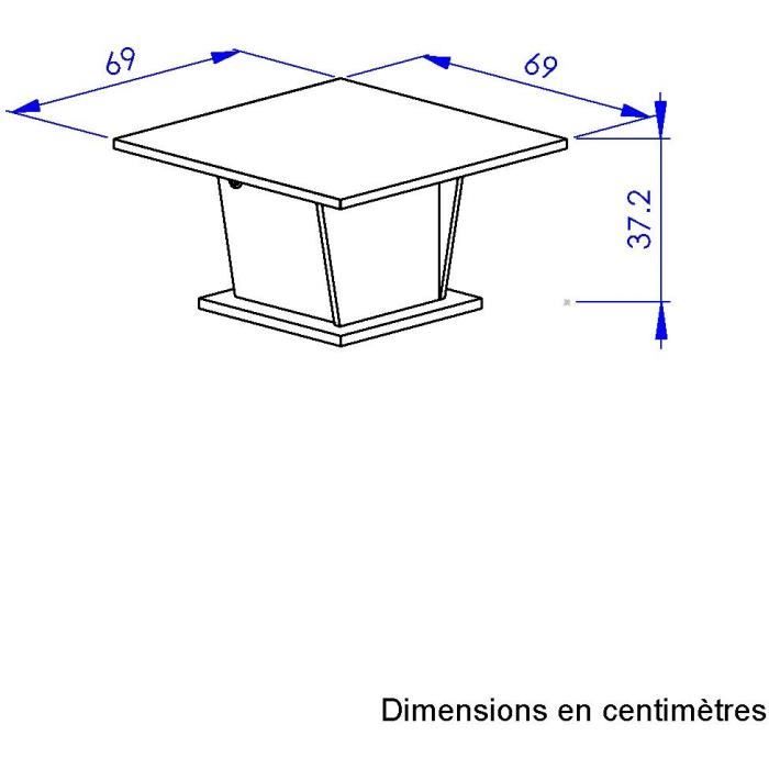 ATOS Bar Coffee Table - Square - Helvezia Oak/ White - 69 x 69 x 38 cm
