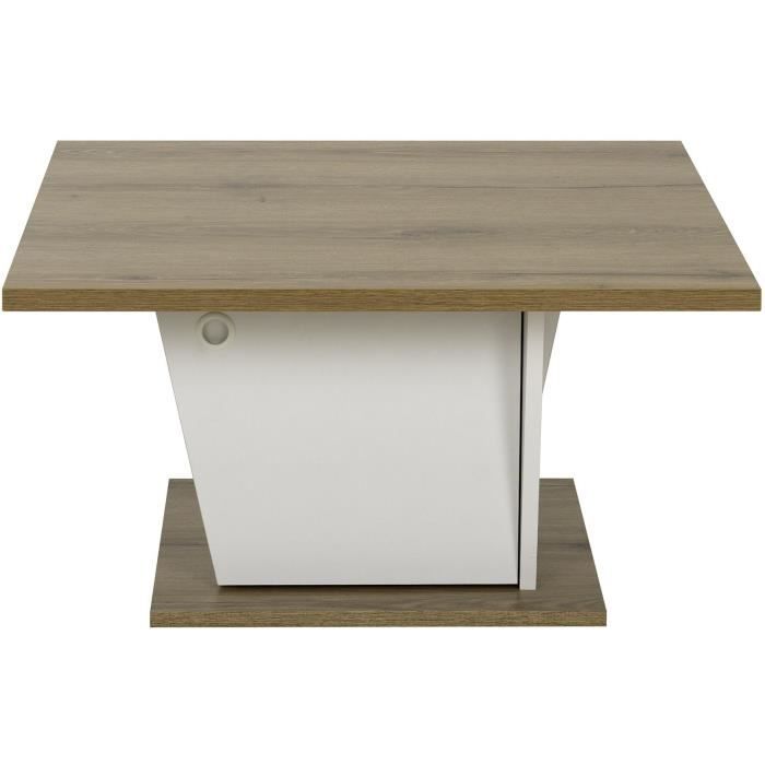 ATOS Bar Coffee Table - Square - Helvezia Oak/ White - 69 x 69 x 38 cm