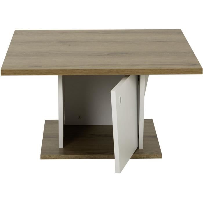 ATOS Bar Coffee Table - Square - Helvezia Oak/ White - 69 x 69 x 38 cm