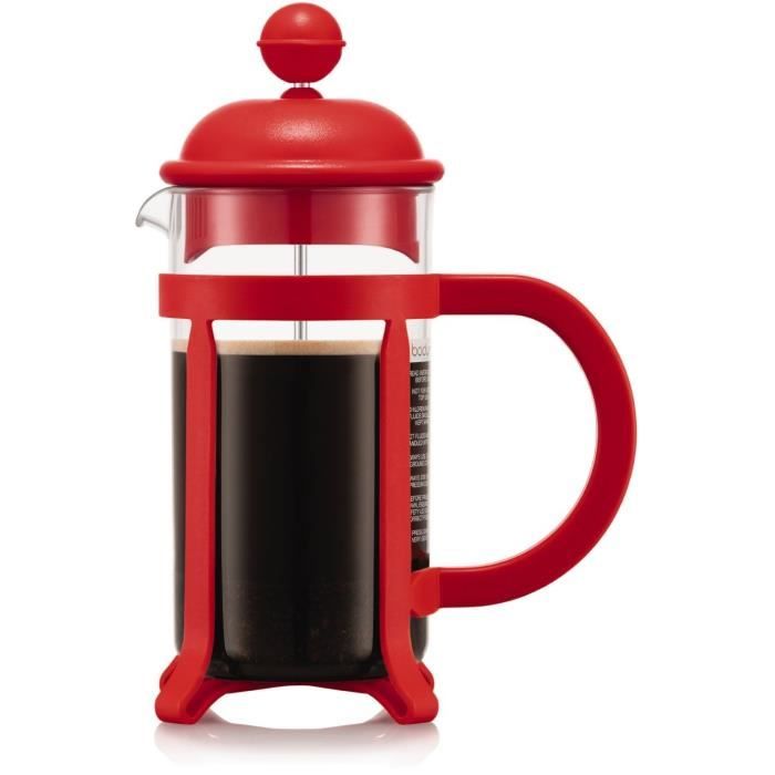 Bodum French Press Coffee Maker - Java - Plastic frame and lid - 3 cups - 0.35 l - Red