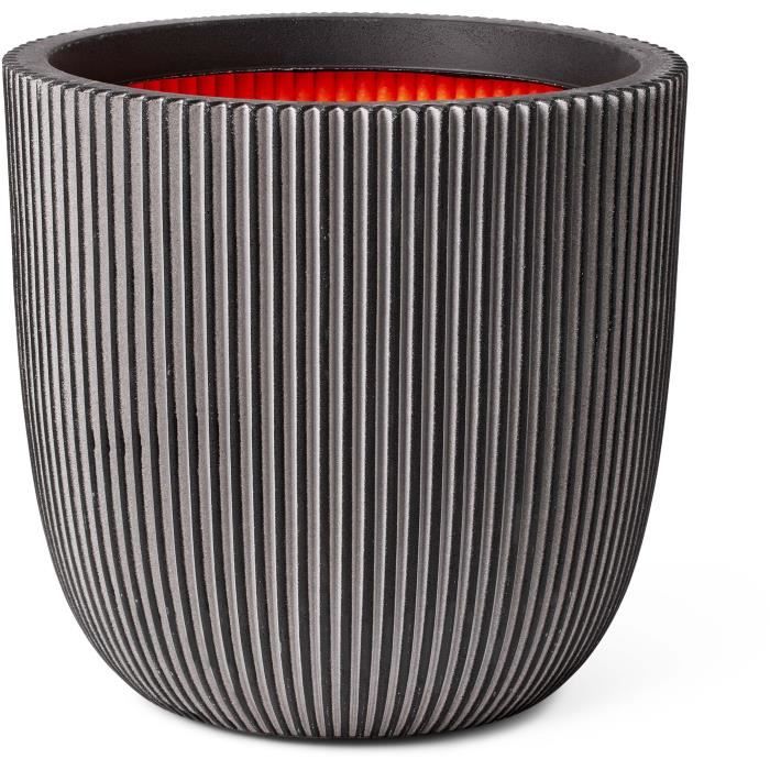 CAPI EUROPE GROOVE NL Ball Flower Pot - 43 x 41 cm - Anthracite
