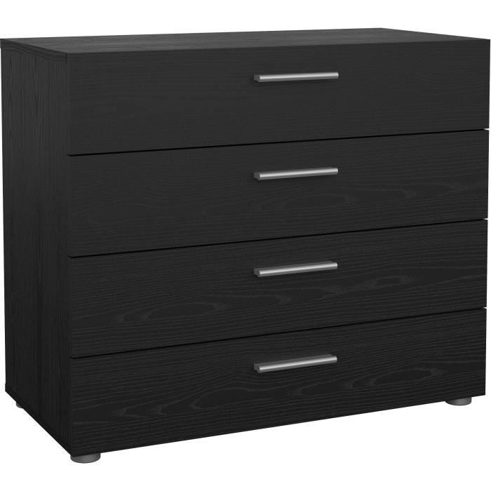 Chest of Drawers - 4 Drawers - Black - L 80.2 x D 40.25 x H 68.1 cm L80.2 D40.25