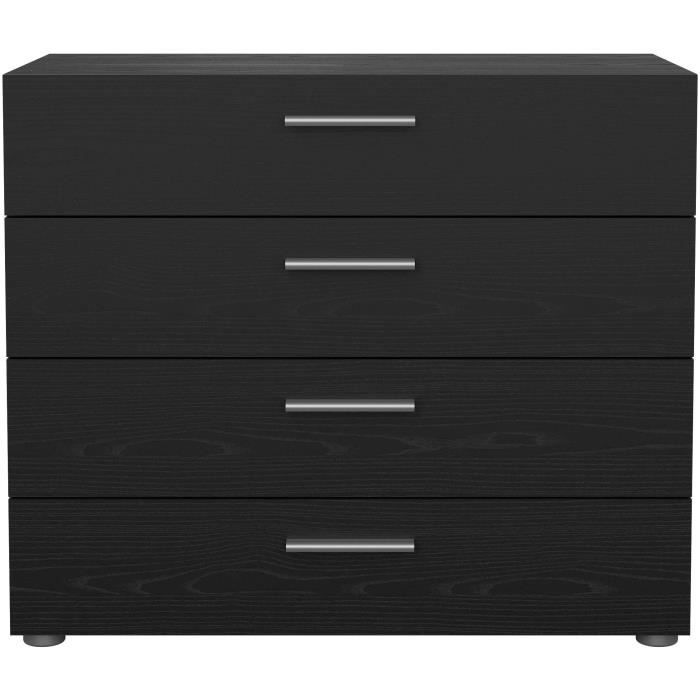 Chest of Drawers - 4 Drawers - Black - L 80.2 x D 40.25 x H 68.1 cm L80.2 D40.25