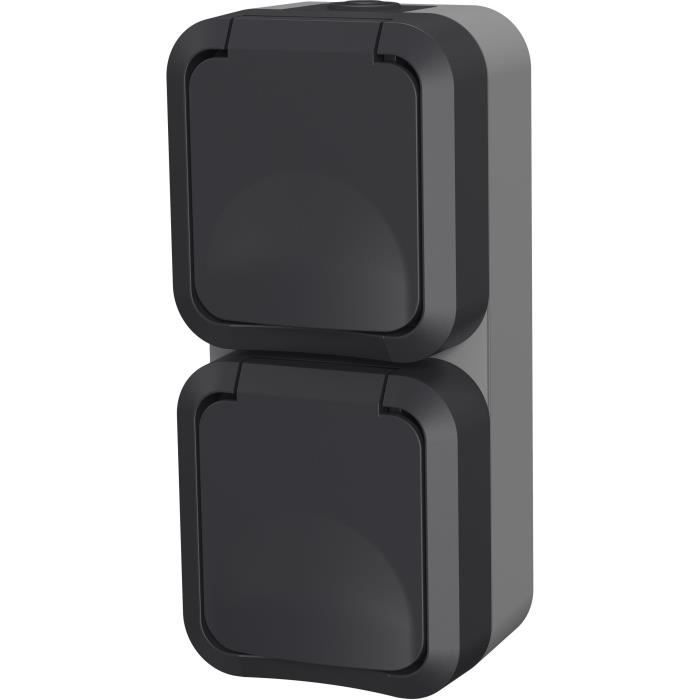 QUARX Double Socket - Aqua Pro - Outdoor, Vertical, IP55, 250V, 16A