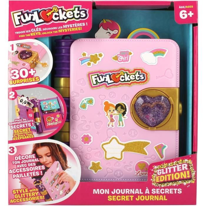 Funlockets - Secret Diary - Glitter Edition - Over 30 Surprises - Ages 6+