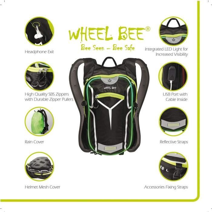 SCHILDKRÖT - Cycling Backpack - LED + USB Port + Headphone Output