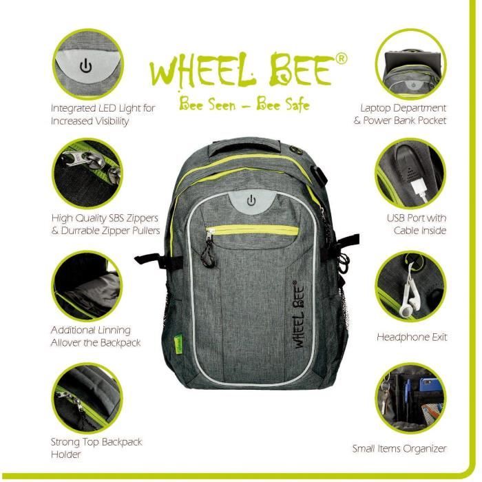 SCHILDKRÖT - Backpack - Wheel Bee Revolution - LED - 600D Polyester - 30 L