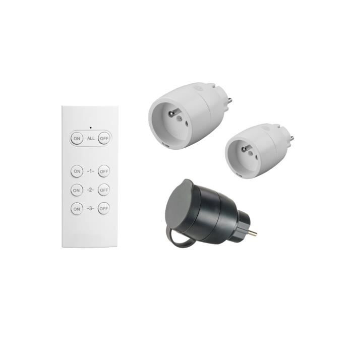 GAO 3-Pack Mini Remote Controlled Sockets with Remote Control - 230V - White