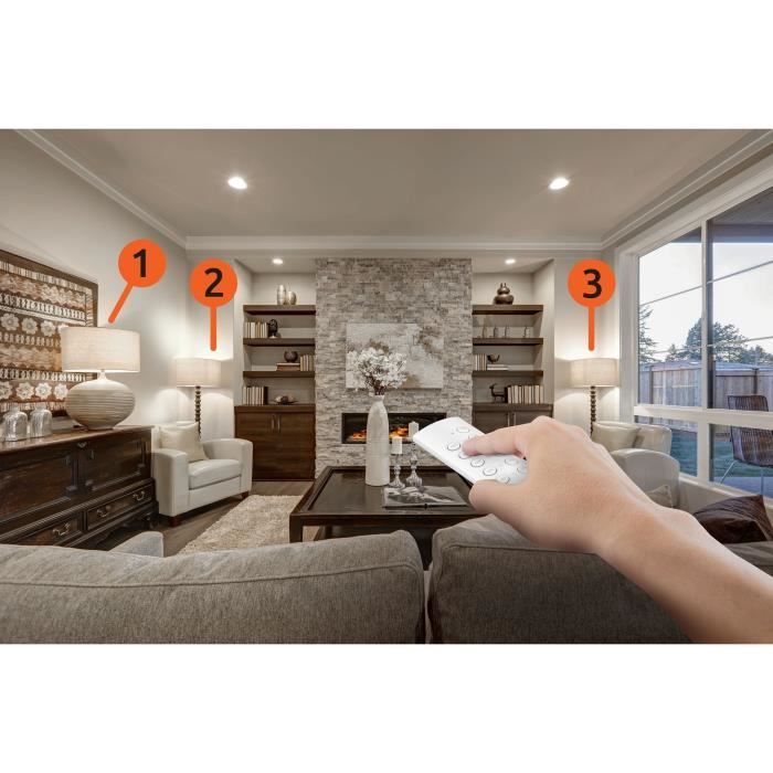 GAO 3-Pack Mini Remote Controlled Sockets with Remote Control - 230V - White