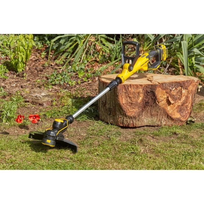 Stanley Fatmax Cordless Grass Trimmer - 18V - 33 cm Cutting Width - Includes 4Ah Battery & Charger SFMCST933M1-QW