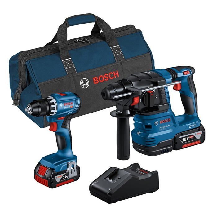 BOSCH Combo Kit - GSR 18V-45 + GBH 18V-22 - 4.0 Ah Battery - Impact Drill