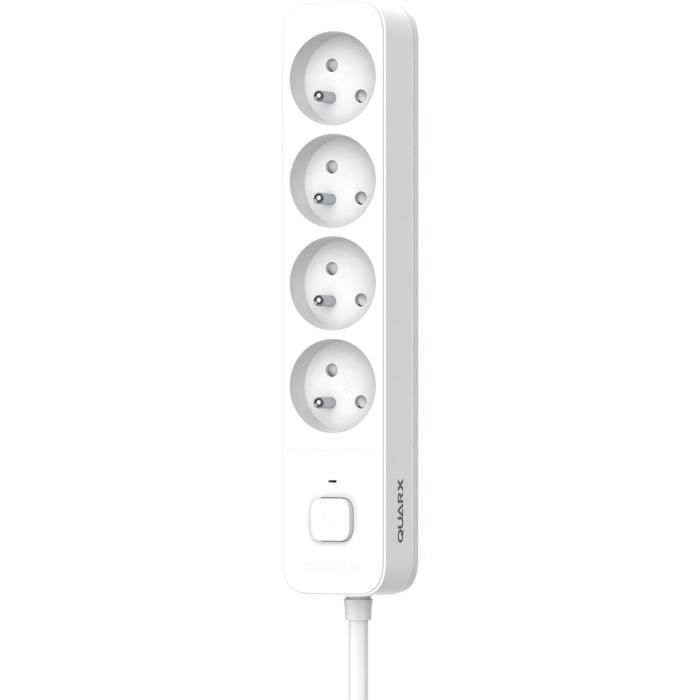 Power strip - QUARX - 4 sockets - With switch, 1.5 m cable