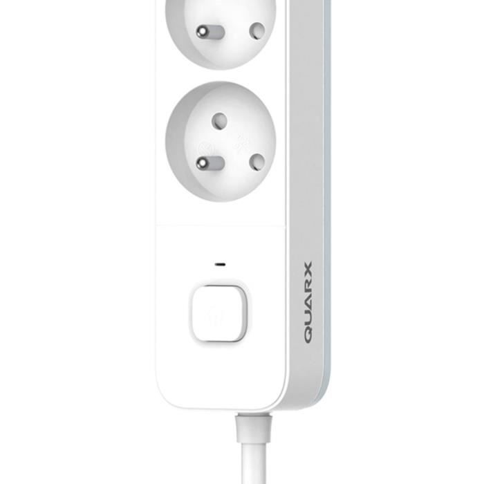 Power strip - QUARX - 4 sockets - With switch, 1.5 m cable