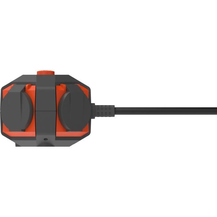 Power Globe - QUARX - IP44 - 4 sockets, switch, 3 m cable