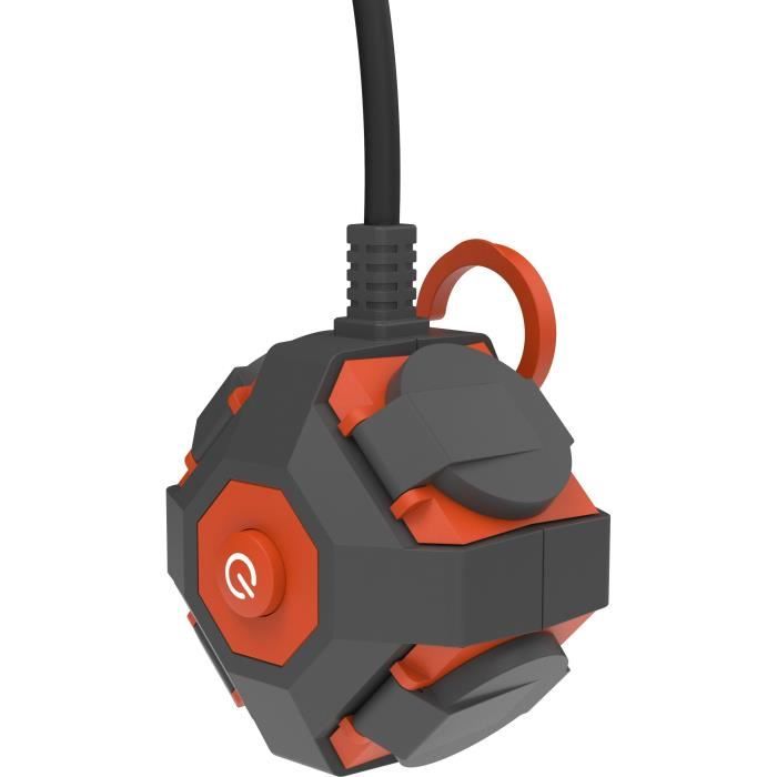Power Globe - QUARX - IP44 - 4 sockets, switch, 3 m cable