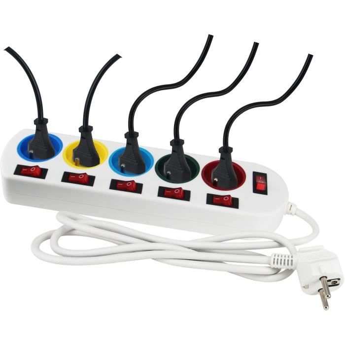 GAO Power Strip - 5 Sockets - With Switches - 16A, 230V