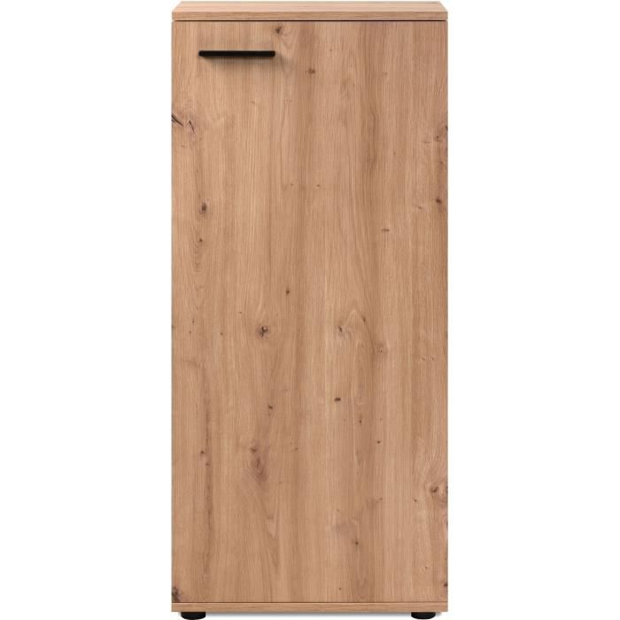Meuble a chaussures SATOS - Décor Chene Artisan - L50xP34xH110 - Capacité 12 Paires
