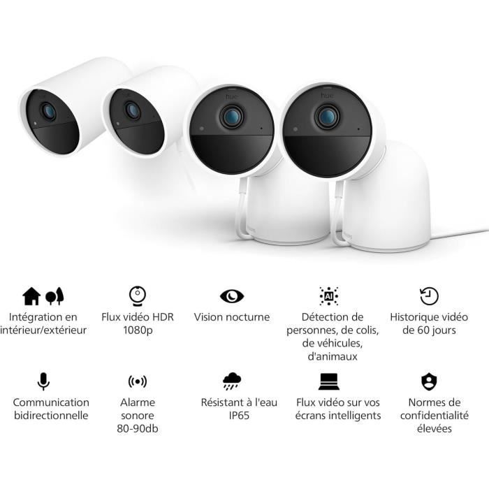Philips Hue Wired Camera with Stand - HD 1080P - Indoor/Outdoor - White