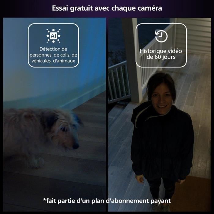 Philips Hue Wired Camera with Stand - HD 1080P - Indoor/Outdoor - Black