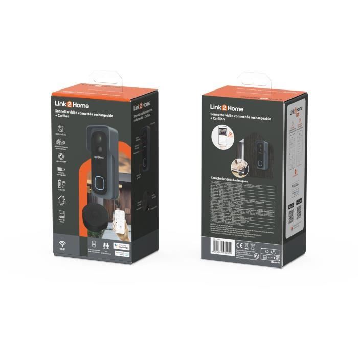 LINK2HOME Smart Doorbell Kit - Wi-Fi - Two-Way Audio - Wireless Chime