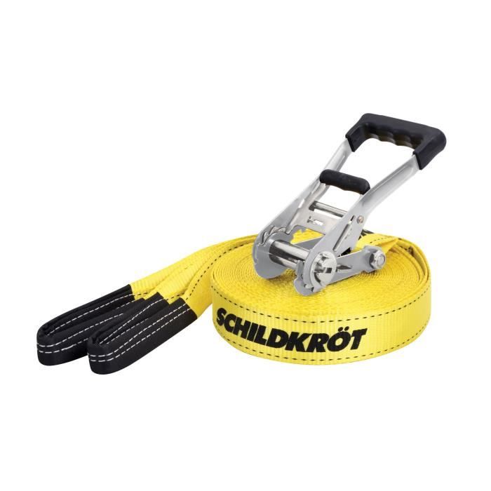 SCHILDKRÖT Slackline - 15 m x 5 cm - Metal Ratchet - Training Strap Included