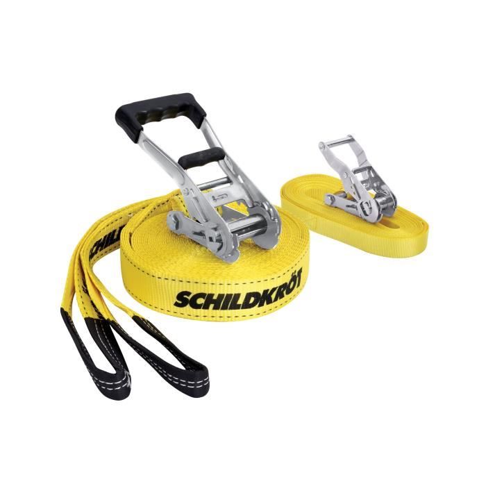 SCHILDKRÖT Slackline - 15 m x 5 cm - Metal Ratchet - Training Strap Included