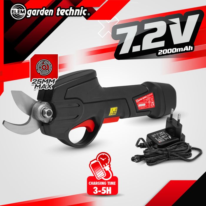 ELEM Rechargeable Pruning Shears - CS7.2VLI-24I - 7.2V Lithium