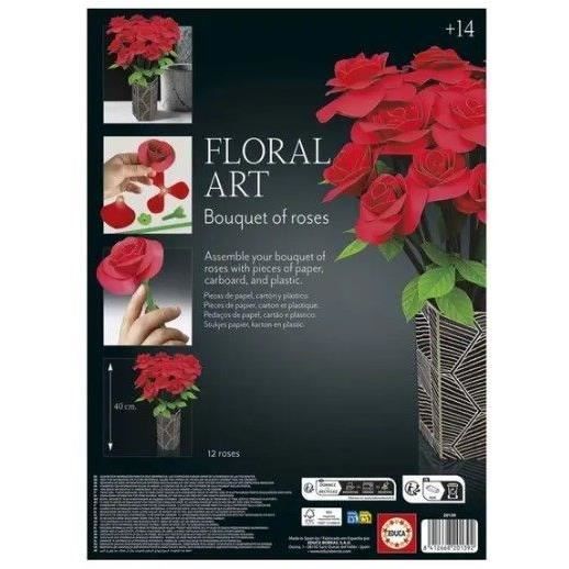 EDUCA - Creative Kit - Floral Art - Bouquet of Roses - Ages 14+