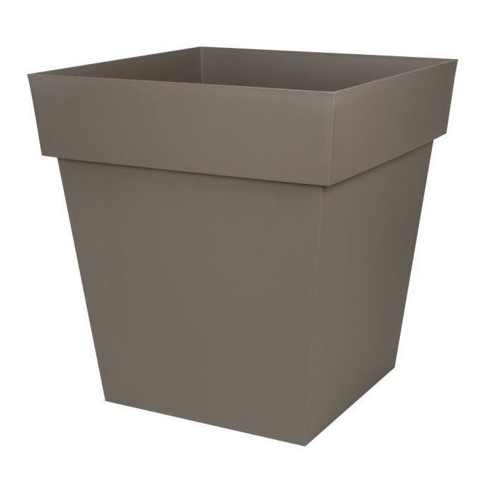 EDA Square Flower Pot - Tuscany - 50 cm - 87 L - 49.5 x 49.5 x H 52.5 cm - Taupe