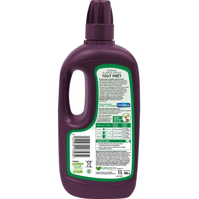 FERTILIGENE Green Plant Fertilizer - 1 L - NPK 0.14-0.06-0.1