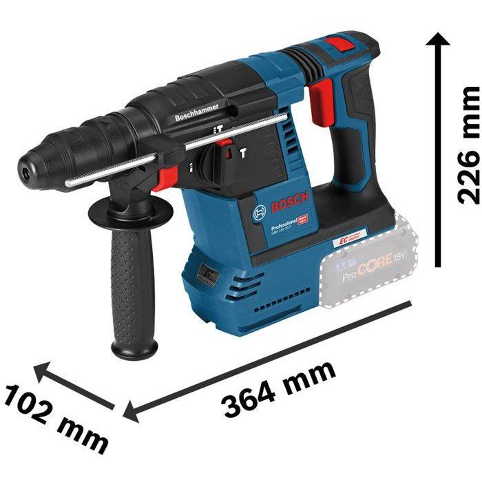 Perforateur SDS Plus 18V GBH 18V-26 F 2,6J (sans batterie ni chargeur) en coffret L-BOXX - BOSCH - 0611910001