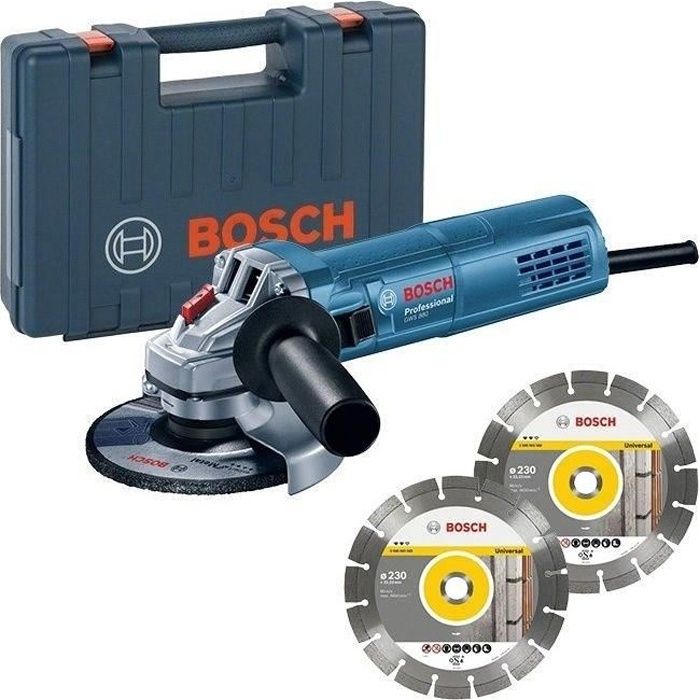 BOSCH PROFESSIONAL 800W Angle Grinder - 125 mm + 2 Diamond Discs + Box