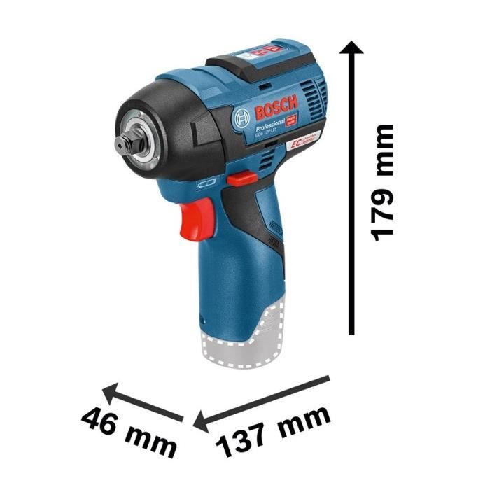 Bosch Professional GDS 12V-115 Impact Wrench + 2 x 3.0Ah Batteries + L-BOXX - 06019E0103