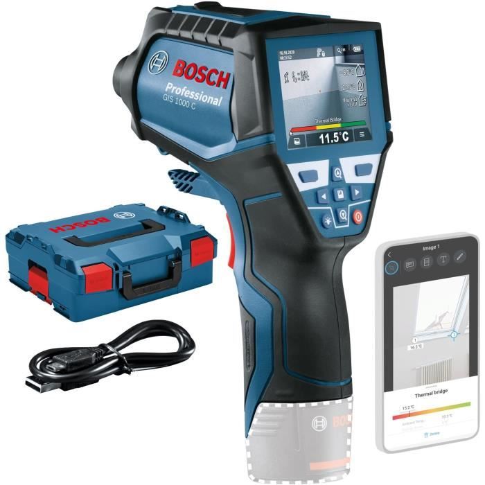Bosch Professional GIS 1000 C Bluetooth Thermal Detector - with LED (without battery or charger) - 0601083308